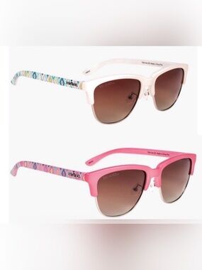 Color-Changing Ivory to Pink Del Sol Solize Polarized One Love Sunglasses & Case